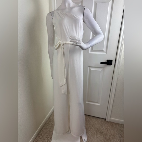 PETAL&PUP LEYTON JUMPSUIT - WHITE Elegant White Wide-Leg Pants Size 12.  #336 - Picture 3 of 15